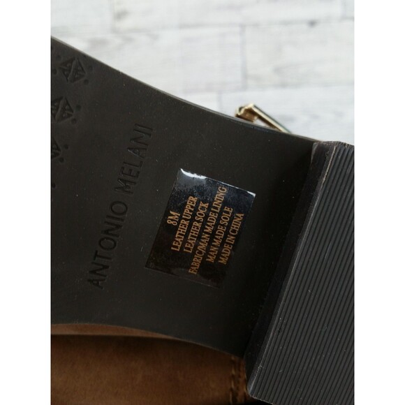 Antonio Melani Booties Cognac Brown Leather Ankle Boots Sz 8 M Steampunk Western - Picture 9 of 9